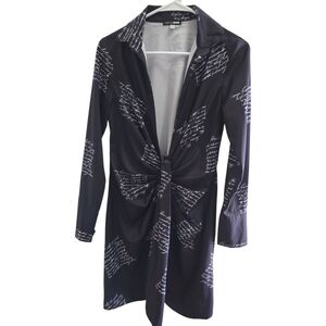 Fashion Nova Black and White Script Mini Dress